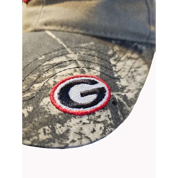 Georgia Bulldogs OC Outdoor Khaki & Camo Strap Back Adjustable Cap Hat GO DAWGS - Picture 3 of 9